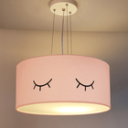 Lustre Pendente Infantil Olhinho Cúpula 30x15 2e27  Rosa Bebê