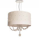 Lustre Pendente Infantil Pérolas C/ Cristal 30x15 Branco