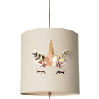 Lustre Pendente Infantil Unicórnio Cúpula Branco 25x25 1e27