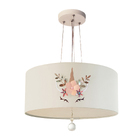 Lustre Pendente Infantil Unicórnio Cúpula Branco 30x15 2e27