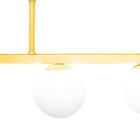 Lustre Pendente Jabuti Six Cor Dourado Com Globos Branco Fosc