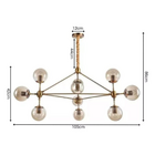 Lustre Pendente Jabuticaba Dourado Bola Molecular Âmbar Moder