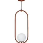 Lustre Pendente Jabuticaba Oval 1 Globo Vidro Esfera Cobre