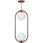 Lustre Pendente Jabuticaba Oval Globo Duplo Vidro Cobre