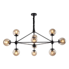 Lustre Pendente Jabuticaba Preto Bola Molecular Âmbar Moderno