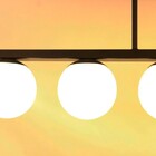 Lustre Pendente Jabuticaba Preto Com 5 Globos De Vidro G9