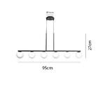 Lustre Pendente Jabuticaba Six Cor Preto 6 Globos Brancos G9