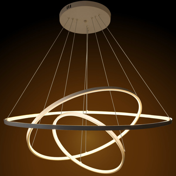 Lustre Pendente Led 100w 3 Aros Aneis Ring 80cm Branco St806 Leroy Merlin