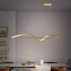Lustre Pendente Led 25w 3000k Dourado Fosco 120cm Arch Linear