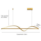 Lustre Pendente Led 25w 3000k Dourado Fosco 120cm Arch Linear