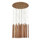 Lustre Pendente Led 33w Moderno Rose Gold 62cm Runde