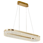 Lustre Pendente Led 52w 3000k Bronze E Cristal 78cm Lux Linea