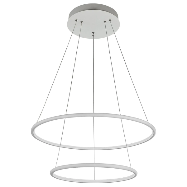 Lustre Pendente Led 65w 3000k Redondo 60cm Moderno 2 Arcos