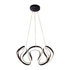 Lustre Pendente Led Arcos E Curvas Preto 73w 4000k St638
