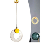 Lustre Pendente Led Cristal K9 Bolha Anel Arco Redondo Bivolt