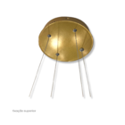 Lustre Pendente Led Luminária 3 Anéis 60w Dourado