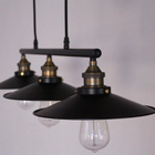 Lustre Pendente Loft Preto Retrô Nordic Luminária Prato Moder