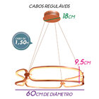 Lustre Pendente Lumina Led 50w Rose Gold Ø60cm Bb007 Bella St