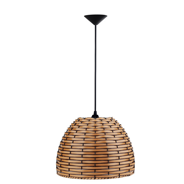 Lustre Pendente Luminária- Coroa M - Palha-  Fibra Sintética