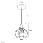 Lustre Pendente Luminária Aladim Aramado Cromado