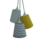 Lustre Pendente Luminária Amarela, Cinza E Branca Bivolt