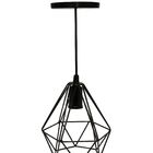 Lustre Pendente Luminária Aramado Diamante Preto