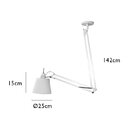 Lustre Pendente Luminária Articulada Branca Scope Bella 142cm