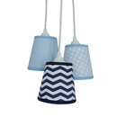 Lustre Pendente Luminária Bebê Azul Marinho E Azul Bebê Bivolt