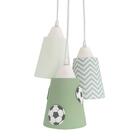 Lustre Pendente Luminária Bebê Bola De Futebol Verde Branco B