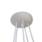 Lustre Pendente Luminária Cacho 5 Cúpulas Paris Linho Bege Bi