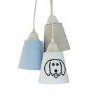 Lustre Pendente Luminária Cacho Aplique Cachorro Bege E Azul