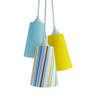 Lustre Pendente Luminária Cacho Listrado Colorido Bivolt