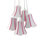 Lustre Pendente Luminária Cacho Paris Branco Com Pink Bivolt