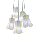 Lustre Pendente Luminária Cacho Paris Branco E Amarelo Bivolt