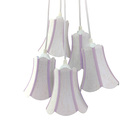 Lustre Pendente Luminária Cacho Paris Linho Com Lilás Bivolt