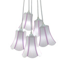 Lustre Pendente Luminária Cacho Paris Linho Com Lilás Bivolt