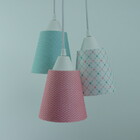 Lustre Pendente Luminária Cacho Rosa E Verde