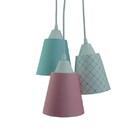 Lustre Pendente Luminária Cacho Rosa E Verde