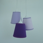 Lustre Pendente Luminária Cacho Tecido Lilás E Roxo Bivolt