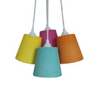 Lustre Pendente Luminária Cacho Tecidos Coloridos