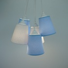 Lustre Pendente Luminária Candy Arabescos Azul E Branco Bivolt