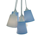 Lustre Pendente Luminária Candy Arabescos Azul E Branco Bivolt