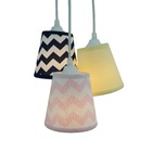 Lustre Pendente Luminária Chevron Rosa, Marinho, Amarelo Bivo