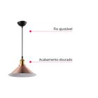 Lustre Pendente Luminária Cobre Bronze Industrial Vintage Ret