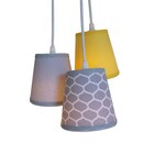 Lustre Pendente Luminária Colmeia Cinza E Amarelo Bivolt