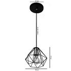 Lustre Pendente Luminária Diamante Aramado Branco