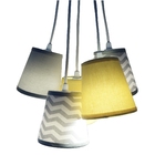 Lustre Pendente Luminária Estampada Chevron Bivolt