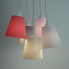 Lustre Pendente Luminária Mix 5 Cúpulas Tecidos Bivolt