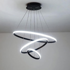 Lustre Pendente Luminaria Moderna Led 3 Aneis Luxo Arcos 48w