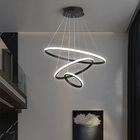 Lustre Pendente Luminaria Moderna Led 3 Aneis Luxo Arcos 48w